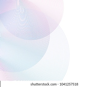 Circle lines overlapping pattern isolated on white background. For design elements in technology or modern concept.