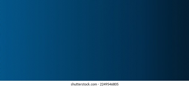 Circle lines pattern on blue background. Circle lines pattern for backdrop, brochure, wallpaper template. Realistic lines with repeat circles texture. Simple geometric background, vector illustration