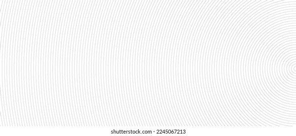 Circle lines pattern on white background. Circle lines pattern for backdrop, brochure, wallpaper template. Realistic lines with repeat circles texture. Simple geometric background, vector illustration