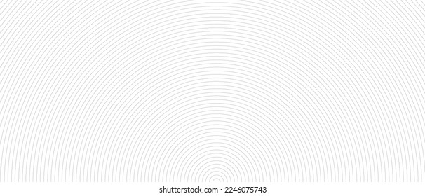 Circle lines pattern on white background. Circle lines pattern for backdrop, brochure, wallpaper template. Realistic lines with repeat circles texture. Simple geometric background, vector illustration