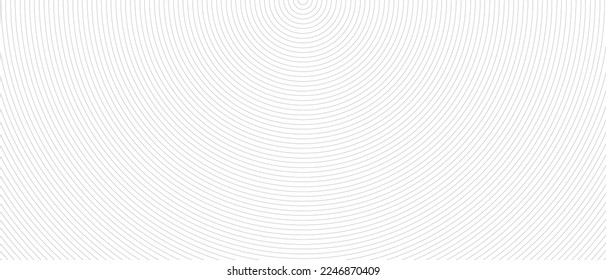 Circle lines pattern on white background. Circle lines pattern for backdrop, brochure, wallpaper template. Realistic lines with repeat circles texture. Simple geometric background, vector illustration