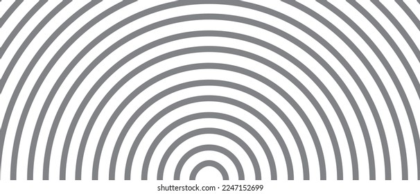 Circle lines pattern on white background. Circle lines pattern for backdrop, brochure, wallpaper template. Realistic lines with repeat circles texture. Simple geometric background, vector illustration