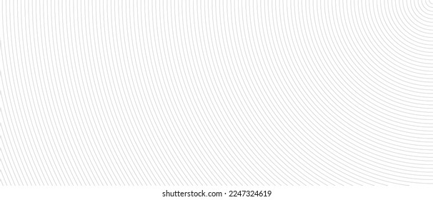 Circle lines pattern on white background. Circle lines pattern for backdrop, brochure, wallpaper template. Realistic lines with repeat circles texture. Simple geometric background, vector illustration
