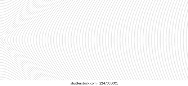 Circle lines pattern on white background. Circle lines pattern for backdrop, brochure, wallpaper template. Realistic lines with repeat circles texture. Simple geometric background, vector illustration