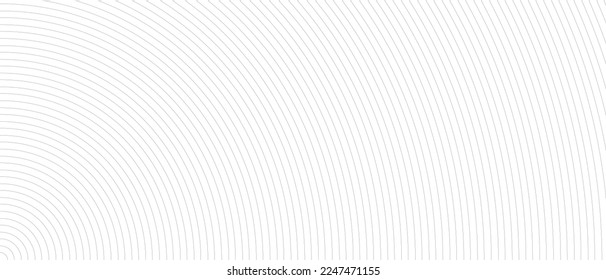 Circle lines pattern on white background. Circle lines pattern for backdrop, brochure, wallpaper template. Realistic lines with repeat circles texture. Simple geometric background, vector illustration