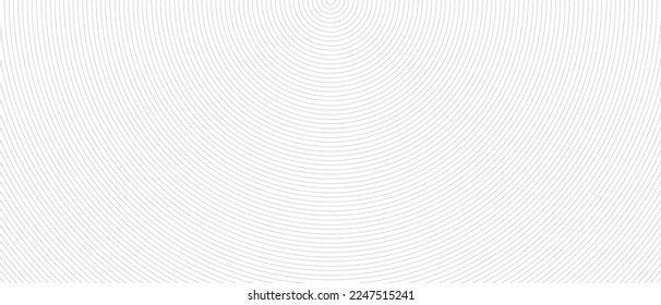 Circle lines pattern on white background. Circle lines pattern for backdrop, brochure, wallpaper template. Realistic lines with repeat circles texture. Simple geometric background, vector illustration