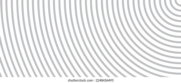 Circle lines pattern on white background. Circle lines pattern for backdrop, brochure, wallpaper template. Realistic lines with repeat circles texture. Simple geometric background, vector illustration