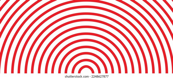 Circle lines pattern on white background. Circle lines pattern for backdrop, brochure, wallpaper template. Realistic lines with repeat circles texture. Simple geometric background, vector illustration