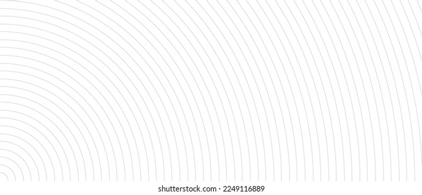 Circle lines pattern on white background. Circle lines pattern for backdrop, brochure, wallpaper template. Realistic lines with repeat circles texture. Simple geometric background, vector illustration