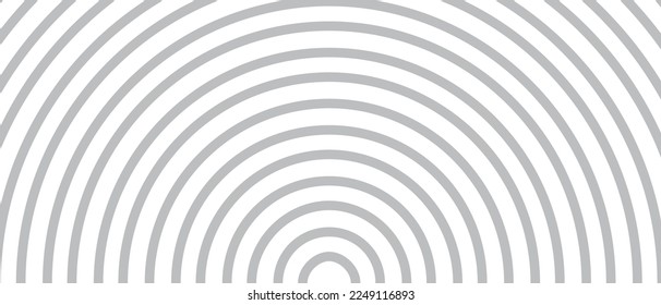 Circle lines pattern on white background. Circle lines pattern for backdrop, brochure, wallpaper template. Realistic lines with repeat circles texture. Simple geometric background, vector illustration