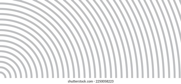 Circle lines pattern on white background. Circle lines pattern for backdrop, brochure, wallpaper template. Realistic lines with repeat circles texture. Simple geometric background, vector illustration