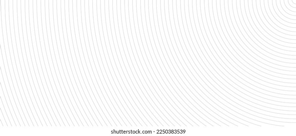 Circle lines pattern on white background. Circle lines pattern for backdrop, brochure, wallpaper template. Realistic lines with repeat circles texture. Simple geometric background, vector illustration