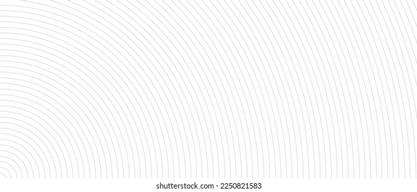 Circle lines pattern on white background. Circle lines pattern for backdrop, brochure, wallpaper template. Realistic lines with repeat circles texture. Simple geometric background, vector illustration