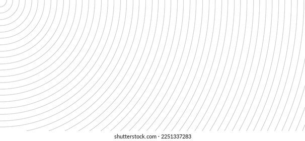 Circle lines pattern on white background. Circle lines pattern for backdrop, brochure, wallpaper template. Realistic lines with repeat circles texture. Simple geometric background, vector illustration