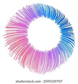 Circle lines pattern with vibrant gradient colors—ideal for cosmetics, fashion, textile design, technology branding, and wellness. Icon, Background. Perfect for digital art, packaging, marketing