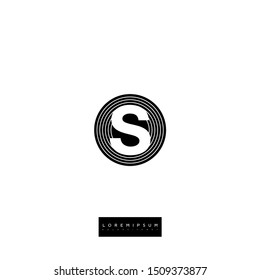circle lines S logo letter simple design concept.
