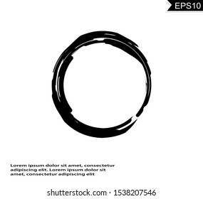 Circle lines sketch brush . Round vector illustration