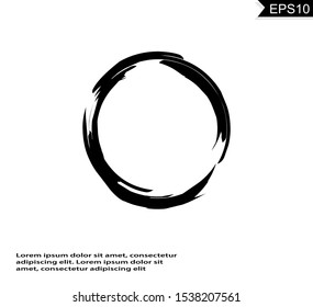 Circle lines sketch brush . Round vector illustration