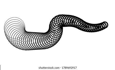 Circle lines in tunnel form.  logo . vector blend tool  pipe . tube design element