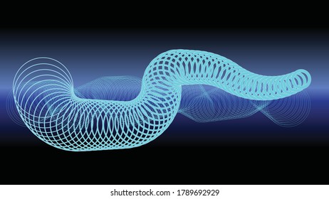 Circle lines in tunnel form.  logo . vector blend tool  pipe . tube design element