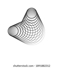 Circle lines in tunnel form.  logo . vector blend tool  pipe . tube design element