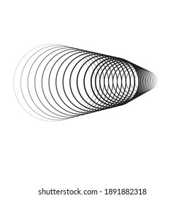 Circle lines in tunnel form.  logo . vector blend tool  pipe . tube design element