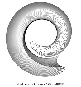 Circle lines in tunnel form.  logo . vector blend tool  pipe . tube design element