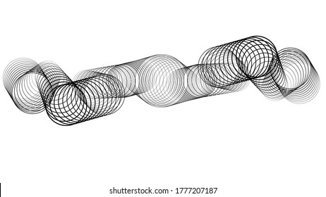 Circle lines in tunnel form. round logo . vector blend tool  pipe . tube design element