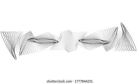 Circular líneas en forma de túnel. logotipo redondo. tubería de herramienta de mezcla vectorial. elemento de diseño de tubo
