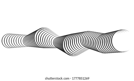 Circular líneas en forma de túnel. logotipo redondo. tubería de herramienta de mezcla vectorial. elemento de diseño de tubo