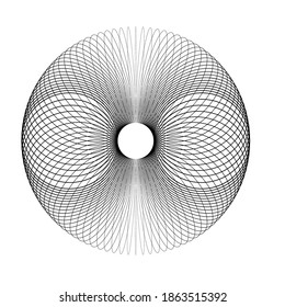 Circle lines .  Vector Illustration .Technology round Logo . Design Globe element . Abstract Geometric shape . Spirograph