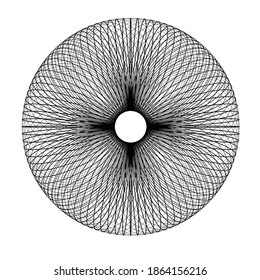 Circle lines .  Vector Illustration .Technology round Logo . Design Globe element . Abstract Geometric shape . Spirograph