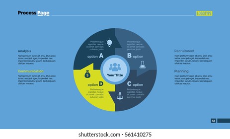 Circle Linked Four Sectors Slide Template