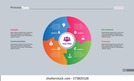 Circle Linked Four Sectors Slide Template
