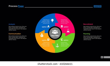 Circle Linked Four Sectors Slide Template