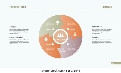 Circle Linked Four Sectors Slide Template