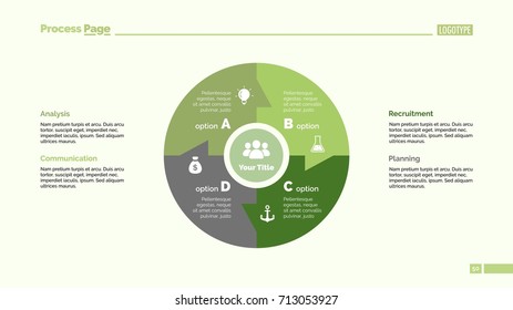Circle Linked Four Sectors Slide Template