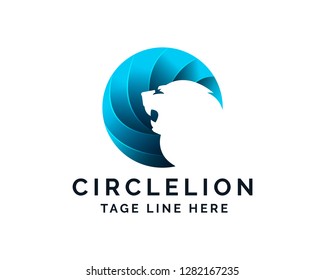 Circle Lion | modern logo design | vector file