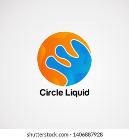 circle liquid logo vector, icon, element, and template for company