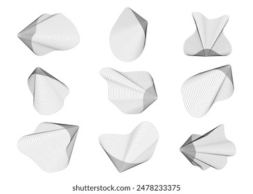 Circle liquid shape with blend line. Technology concept design. Geometric element