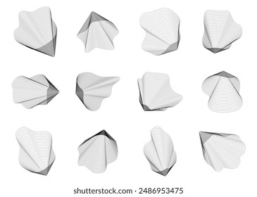 Circle liquid shape with blend line. Technology concept design. Geometric element