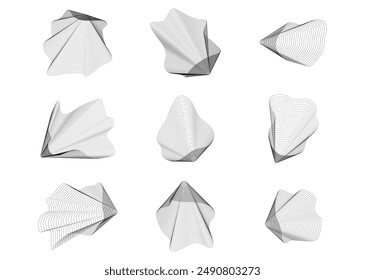 Circle liquid shape with blend line. Technology concept design. Geometric element