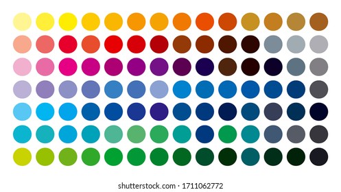 circle list of color choices, flat design.