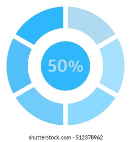 Circle loading, 50 percent icon. Flat illustration of web preloader vector icon for web design