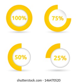 Circle loading bar | color yellow | vector template | business icon with shadow