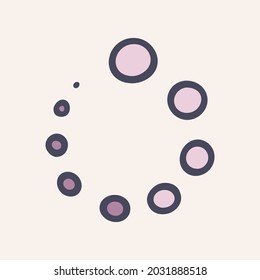Circle loading color vector doodle simple icon