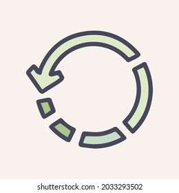 Circle loading color vector doodle simple icon