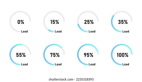 Circle loading and Progress icon circle diagrams load percentage vector on white background. for web app banner logo design - Icon vector