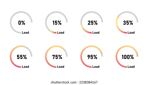 Circle loading and Progress icon circle diagrams load percentage loadin bar vector on white background. for web app banner logo design - Icon vector