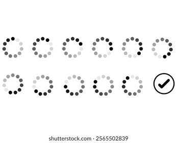 circle loading shapes icon for web with circle. apps and internet. loading browser symbol icon. vector illustrator.